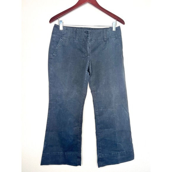 Theory Pants - Theory Women's Black Wide Leg Cropped Pants Size 4 Button Fly Career‎